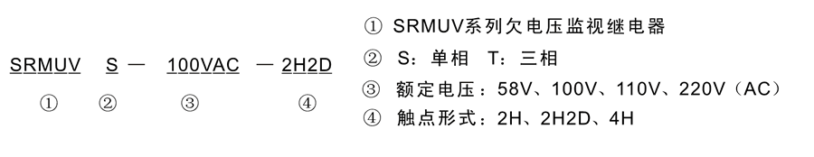 SRMUVT-58VAC-2H2D型号及其含义